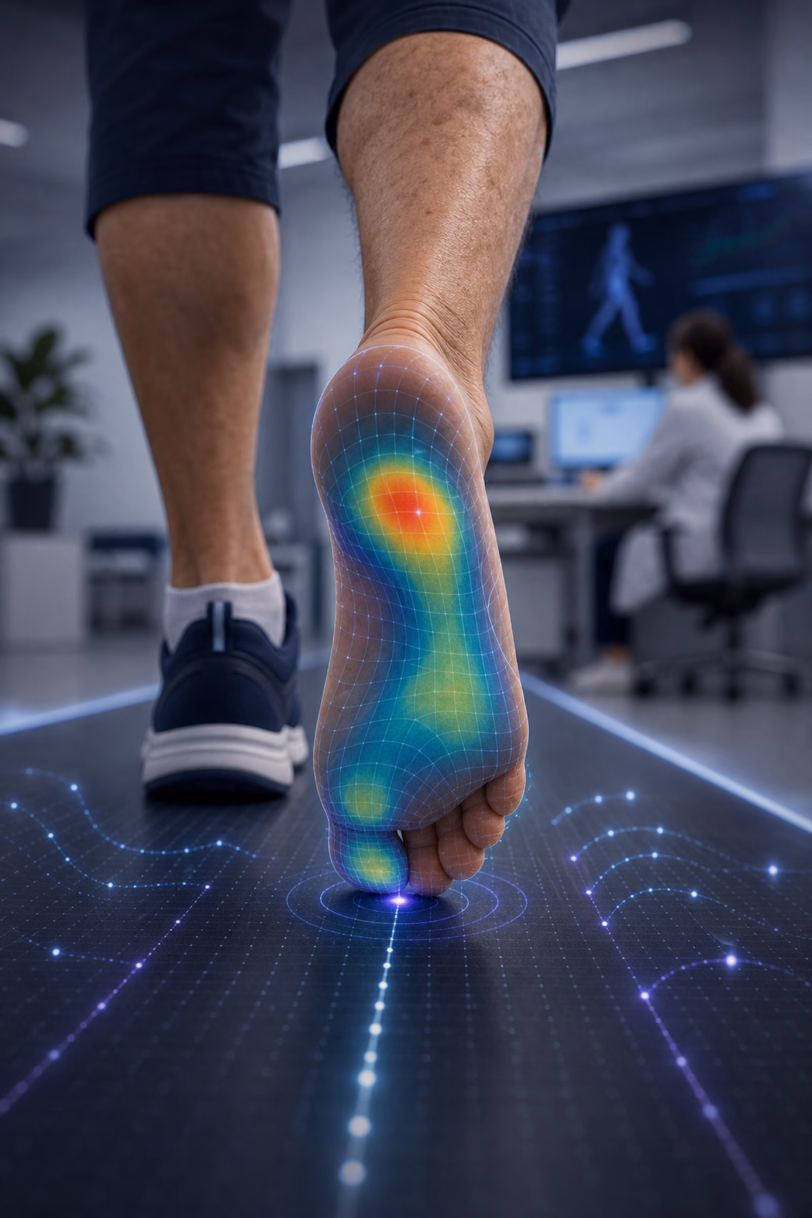 Visualisation de la répartition des appuis sous le pied pendant la marche