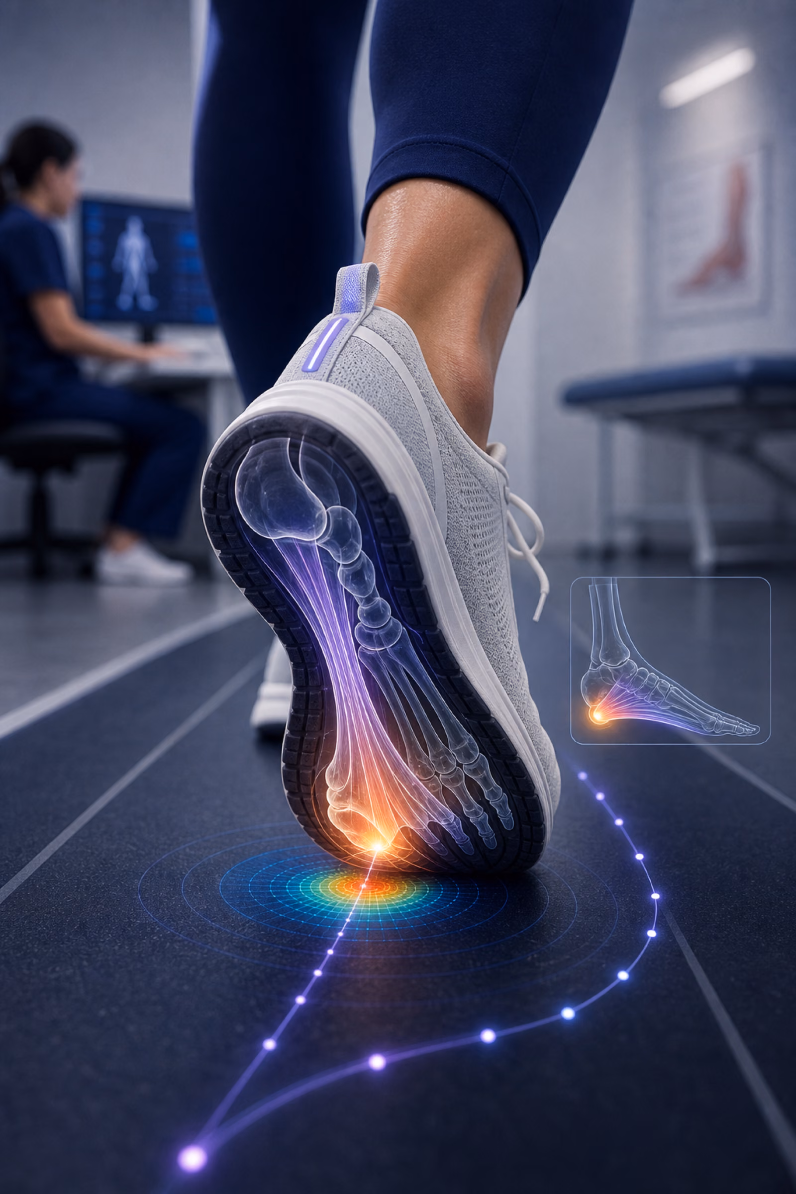 Visualisation de la charge appliquée au talon pendant la marche