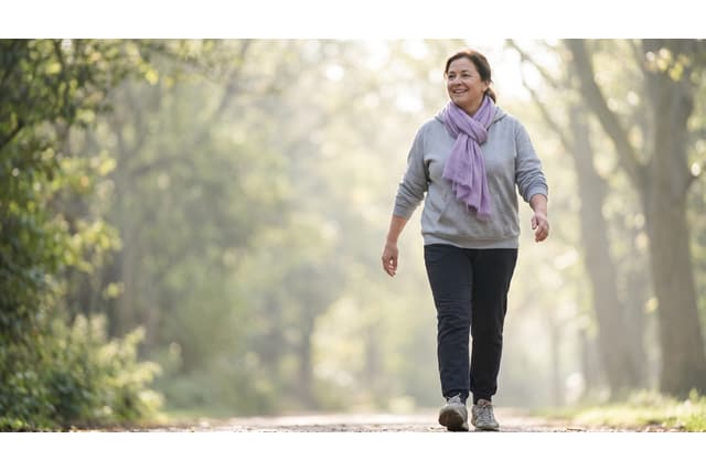 Adult walking outdoors during everyday activity