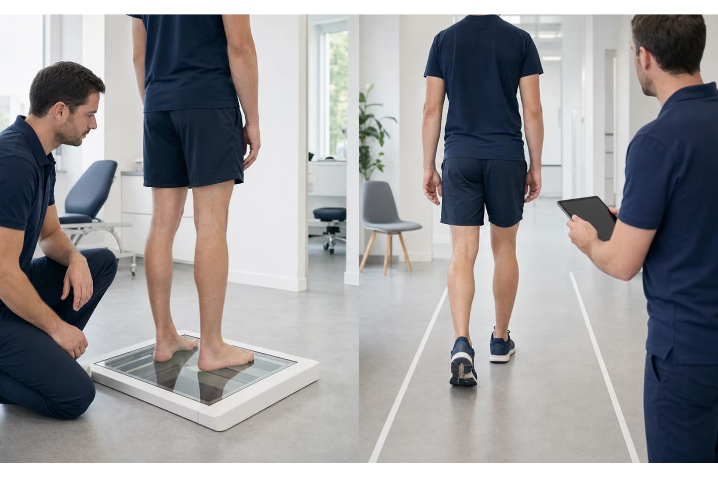 Standing foot assessment alongside observation of walking