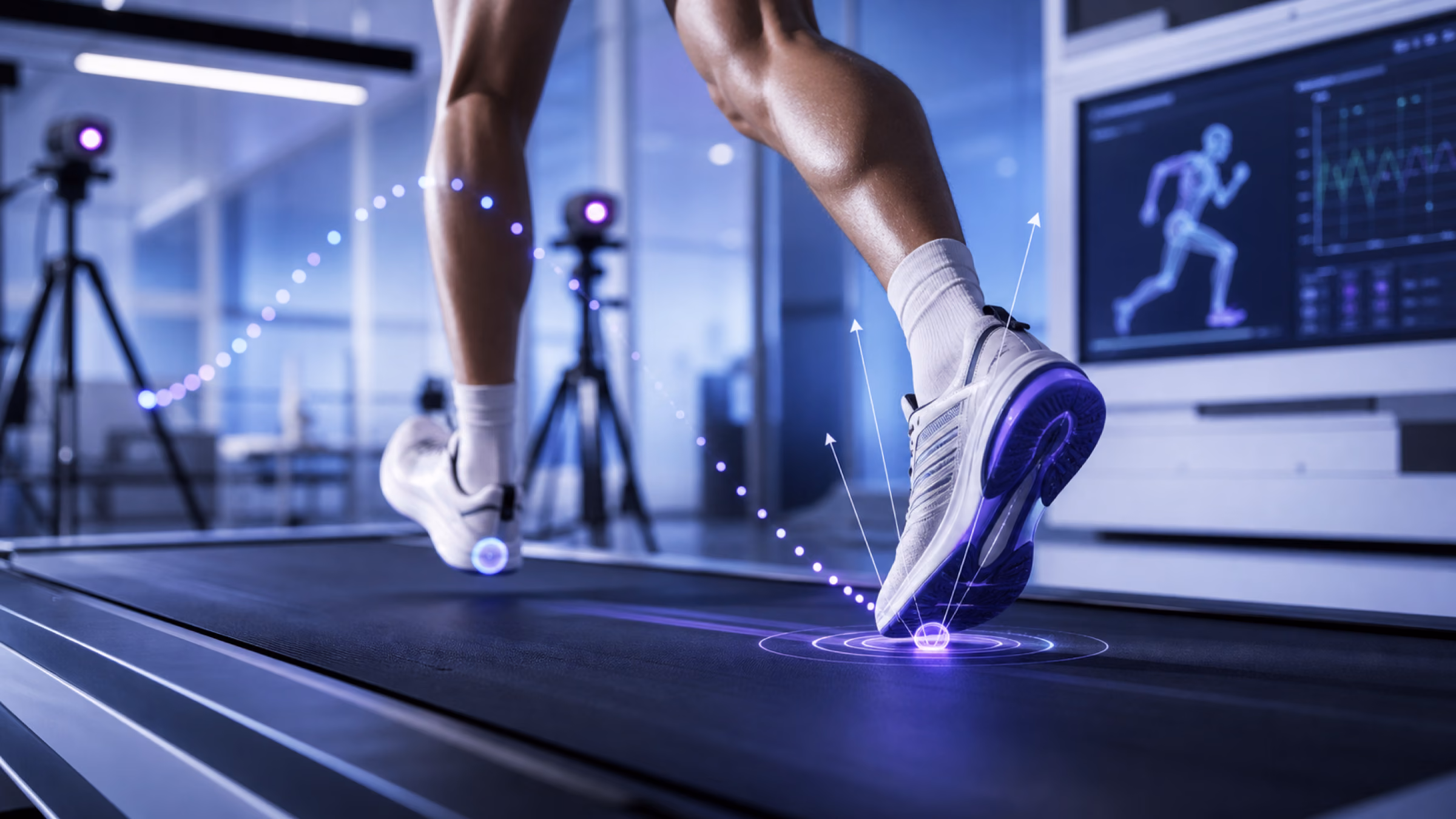 Runner using IMU insoles during treadmill validation